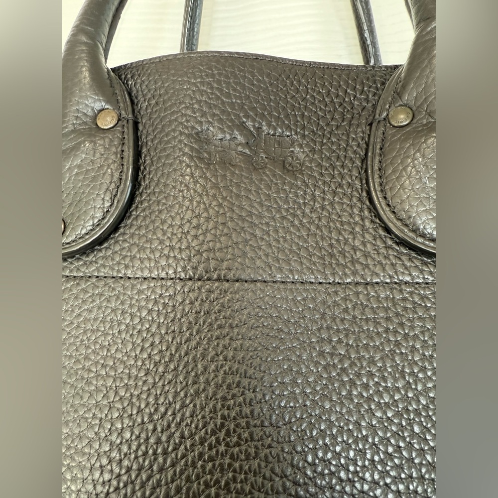 Coach Tatum Tall Tote in black pebble leather with Whiplash chain detail - Picture 5 of 16